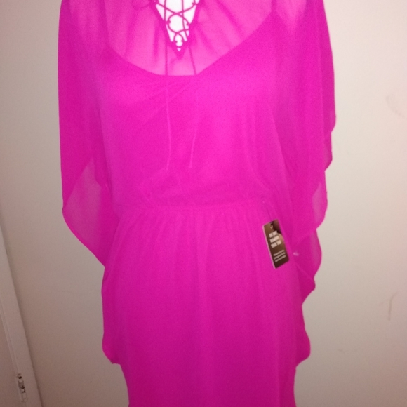 NWT Express Designer Chiffon Dress with Slip Lining (Poolside Dress) - Picture 5 of 6